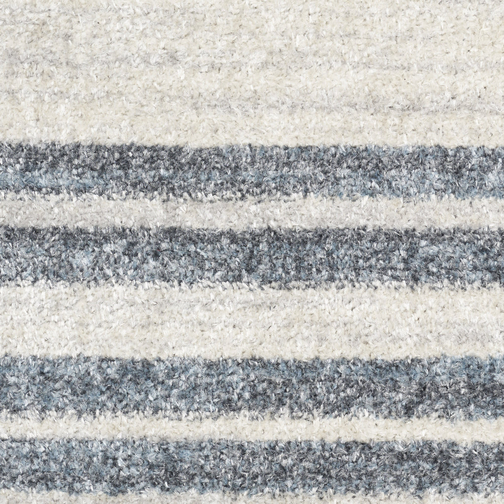 4' X 6' Ivory And Blue Geometric Washable Area Rug