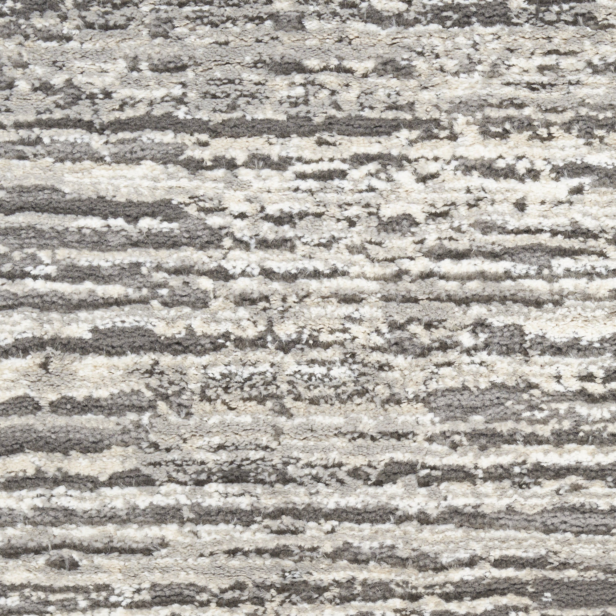 8' Ivory and Gray Abstract Runner Rug