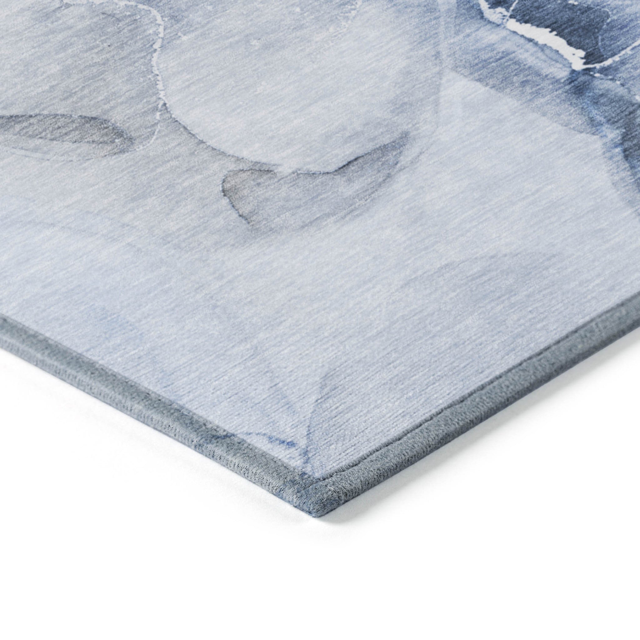9' X 12' Blue and Gray Abstract Washable Non Skid Indoor Outdoor Area Rug