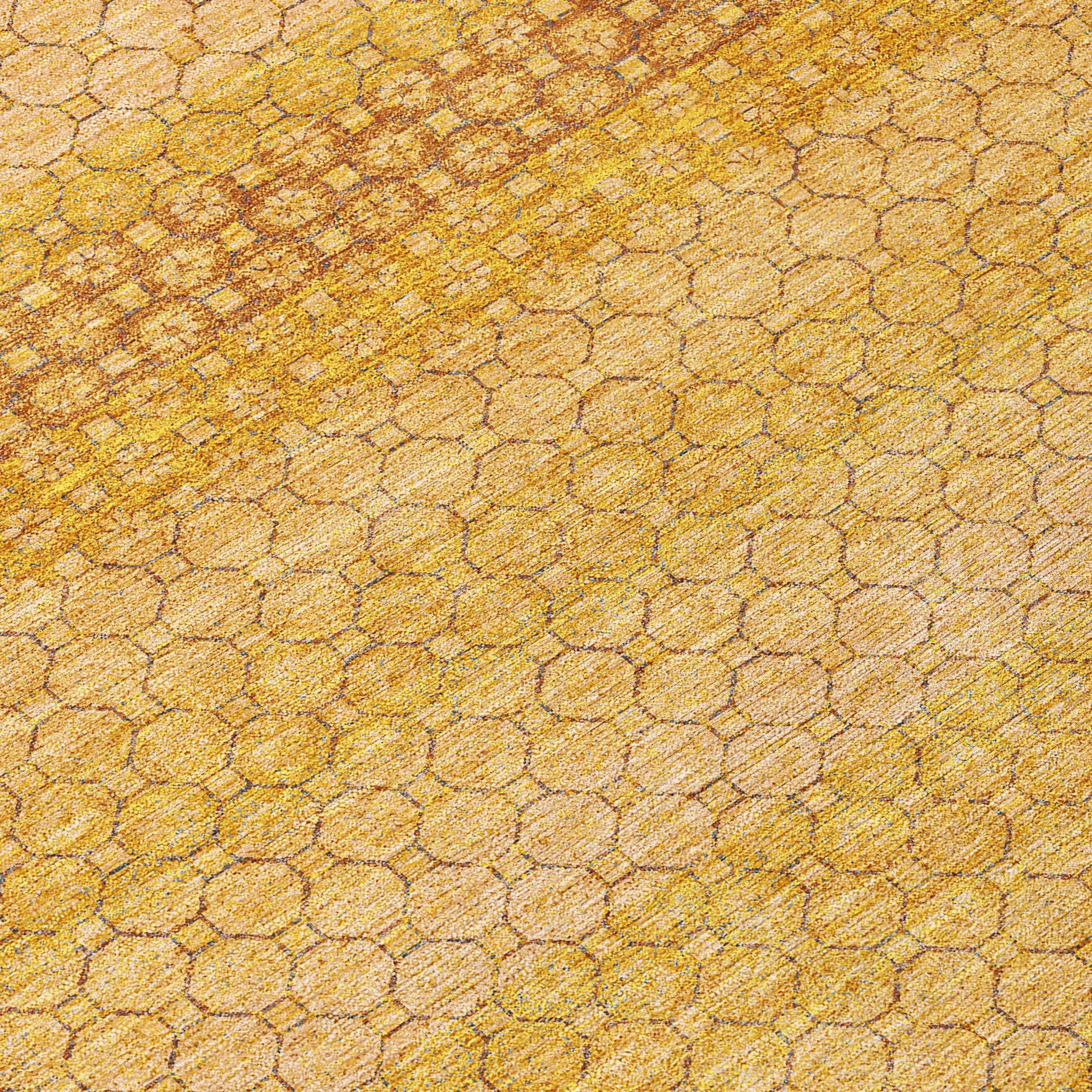 3' X 5' Wheat And Gold Striped Washable Indoor Outdoor Area Rug