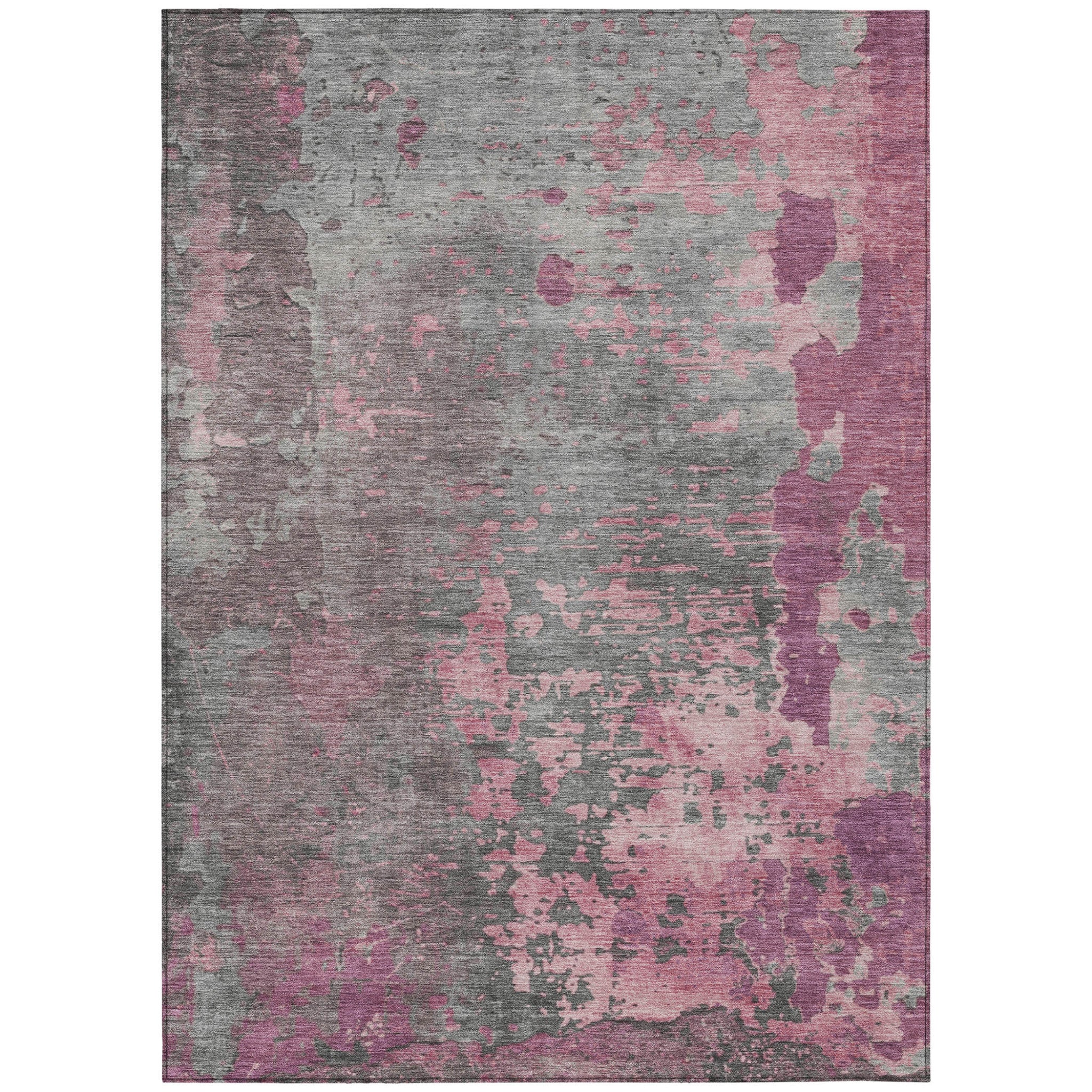 10' X 14' Blush Gray And Mauve Abstract Washable Indoor Outdoor Area Rug