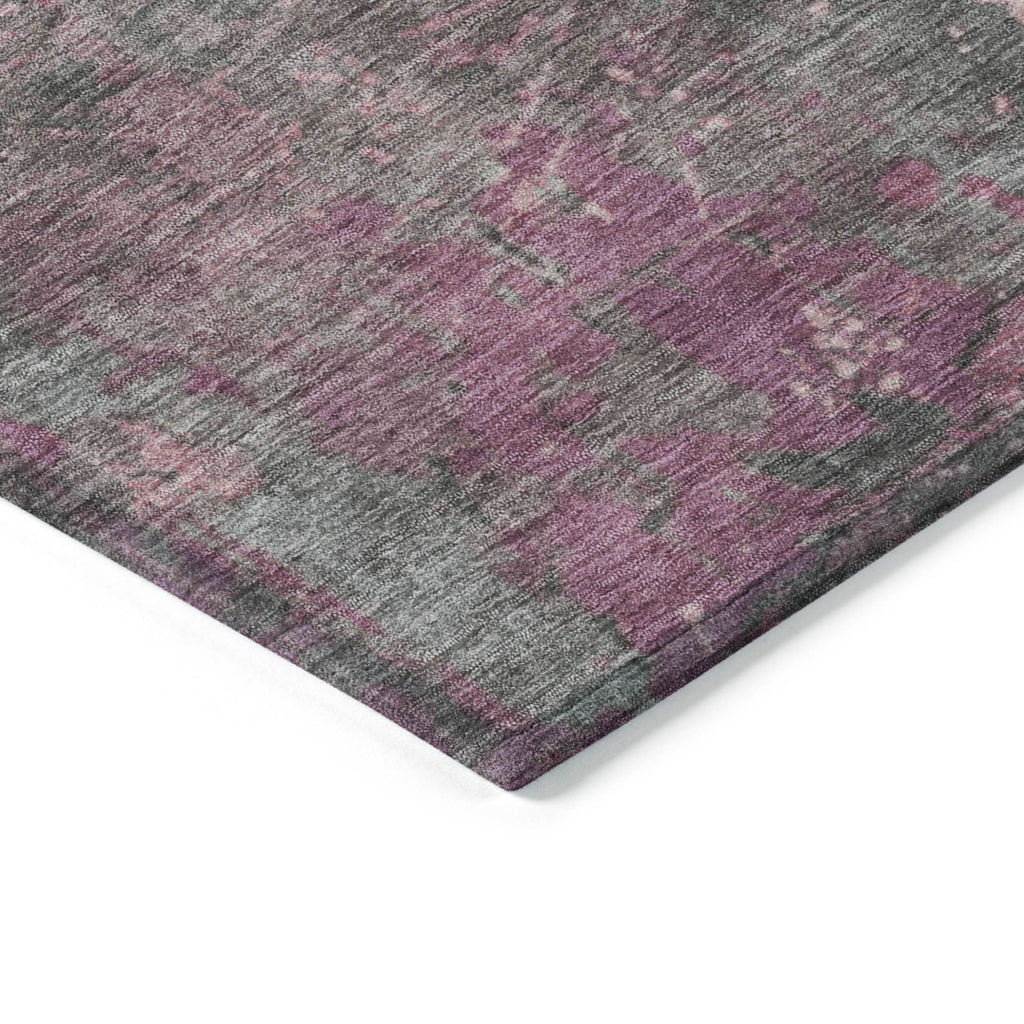 10' X 14' Blush Gray And Mauve Abstract Washable Indoor Outdoor Area Rug