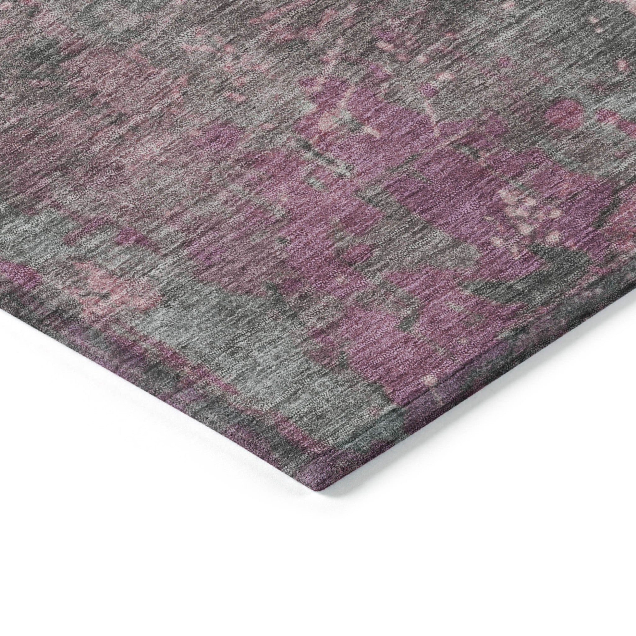 10' X 14' Blush Gray And Mauve Abstract Washable Indoor Outdoor Area Rug