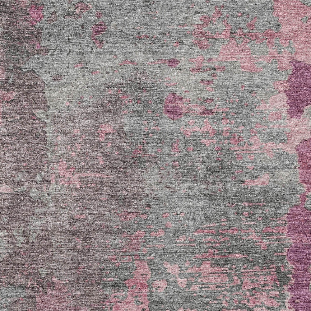 10' X 14' Blush Gray And Mauve Abstract Washable Indoor Outdoor Area Rug